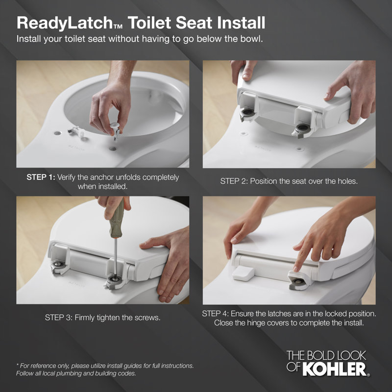 Kohler Rutledge Nightlight Readylatch QuietClose Elongated Toilet Seat